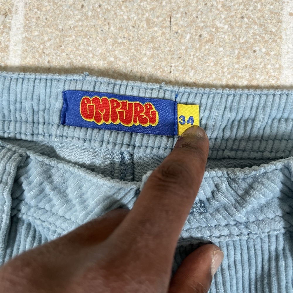 Empyre Corduroy Pants Mens 34x30 Blue Relax Corduroy Baggy Skateboarding Grunge - Picture 6 of 9